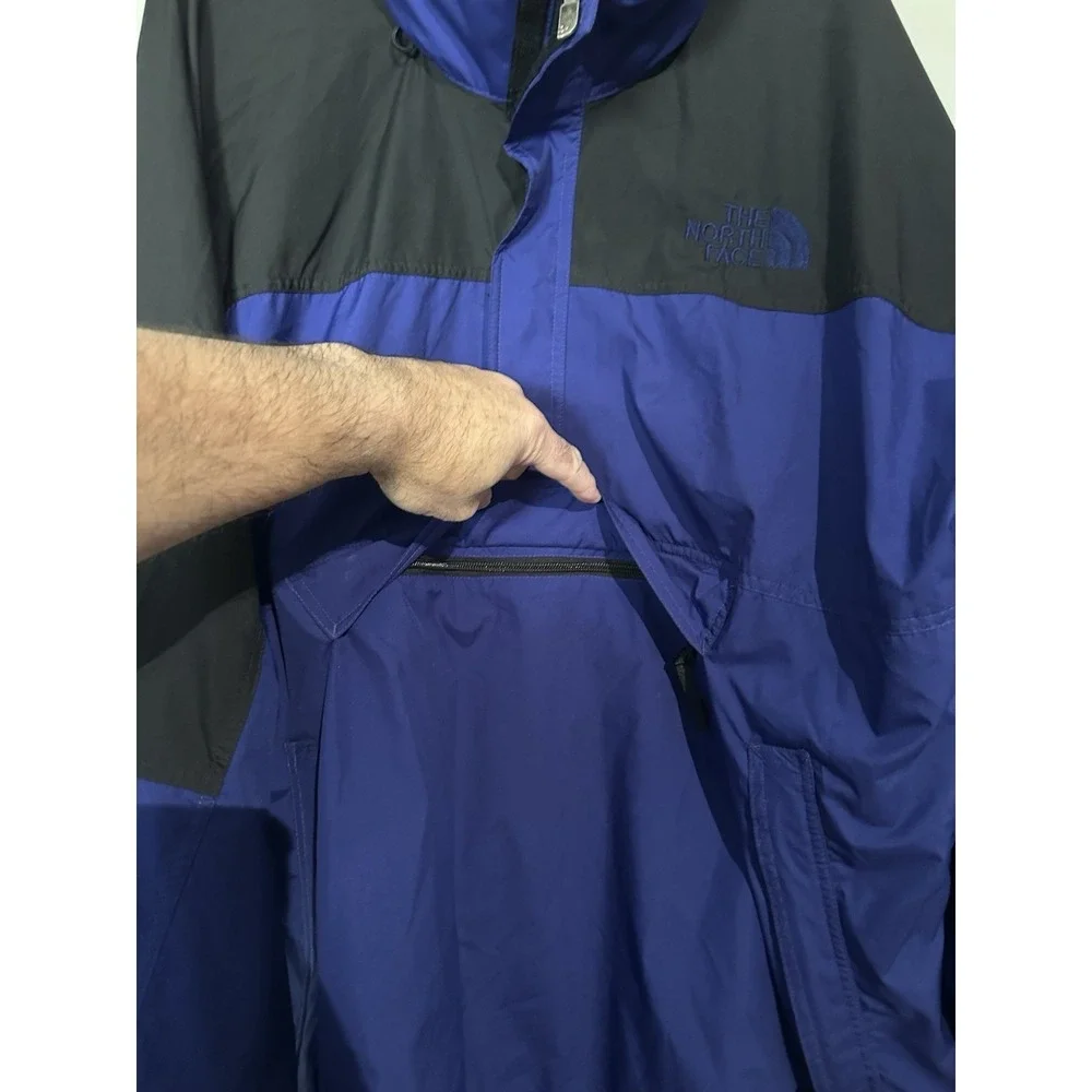 VTG The North Face Purple & Black Pullover 1/4 Zip Windbreaker Jacket L-XL hood